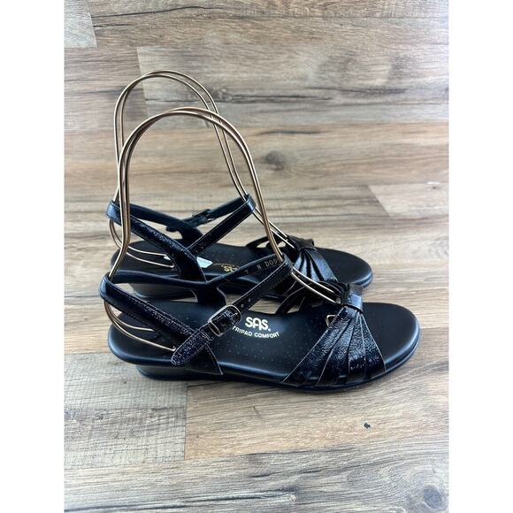 SAS Strippy Quarter Strap Wedge Tripad Comfort Sandals Women Size 9 - Picture 1 of 9